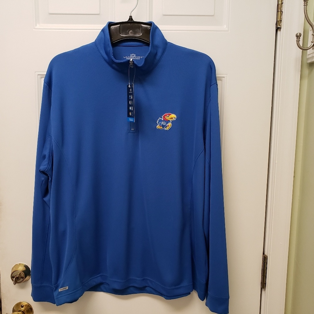 Kansas University Quarter Zip Tech Pullover NWT